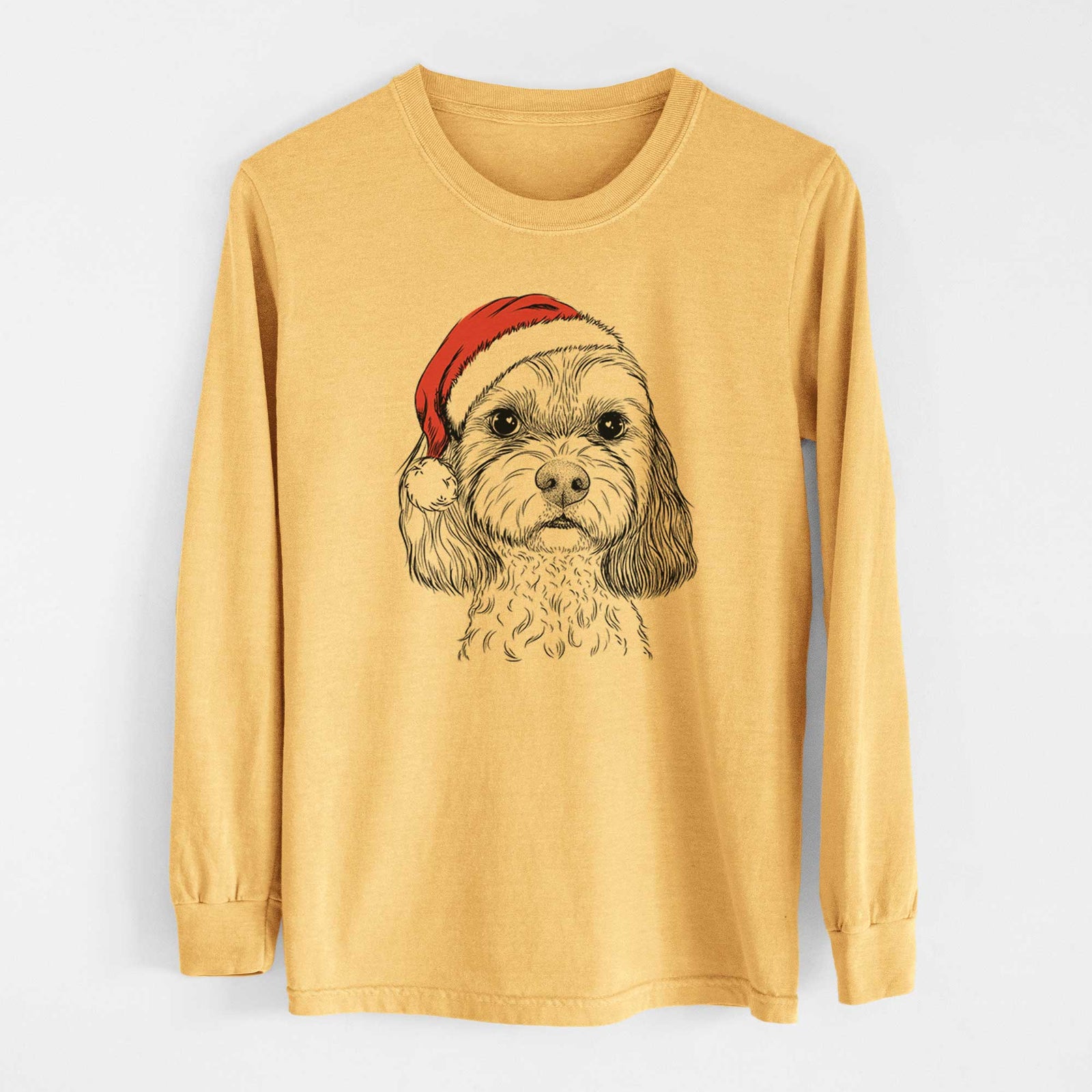 Santa Jasper Diggins the Cavapoo - Heavyweight 100% Cotton Long Sleeve