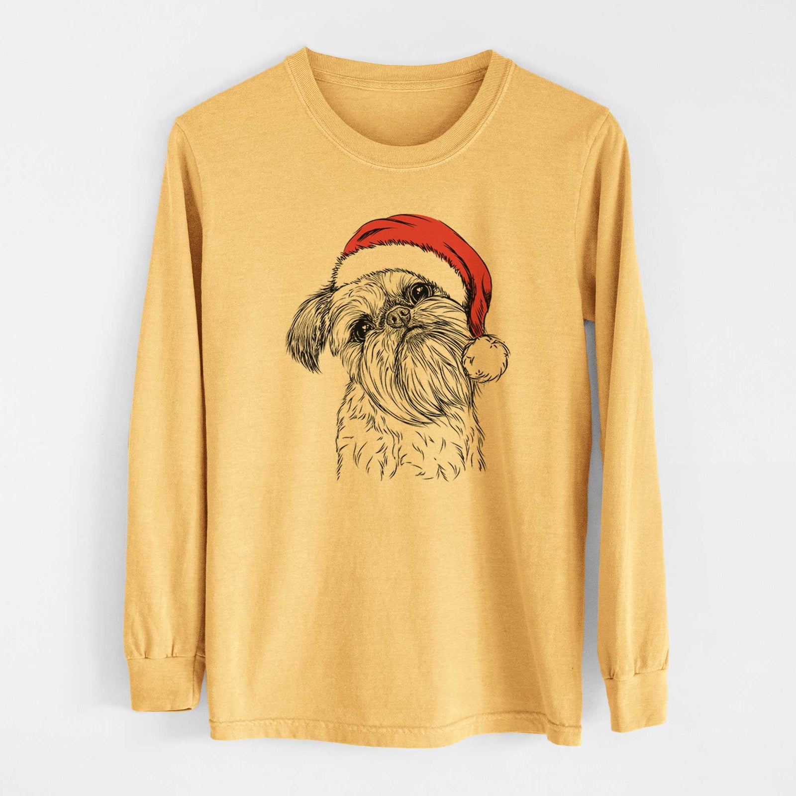 Santa Jasper Joe the Brussels Griffon - Heavyweight 100% Cotton Long Sleeve