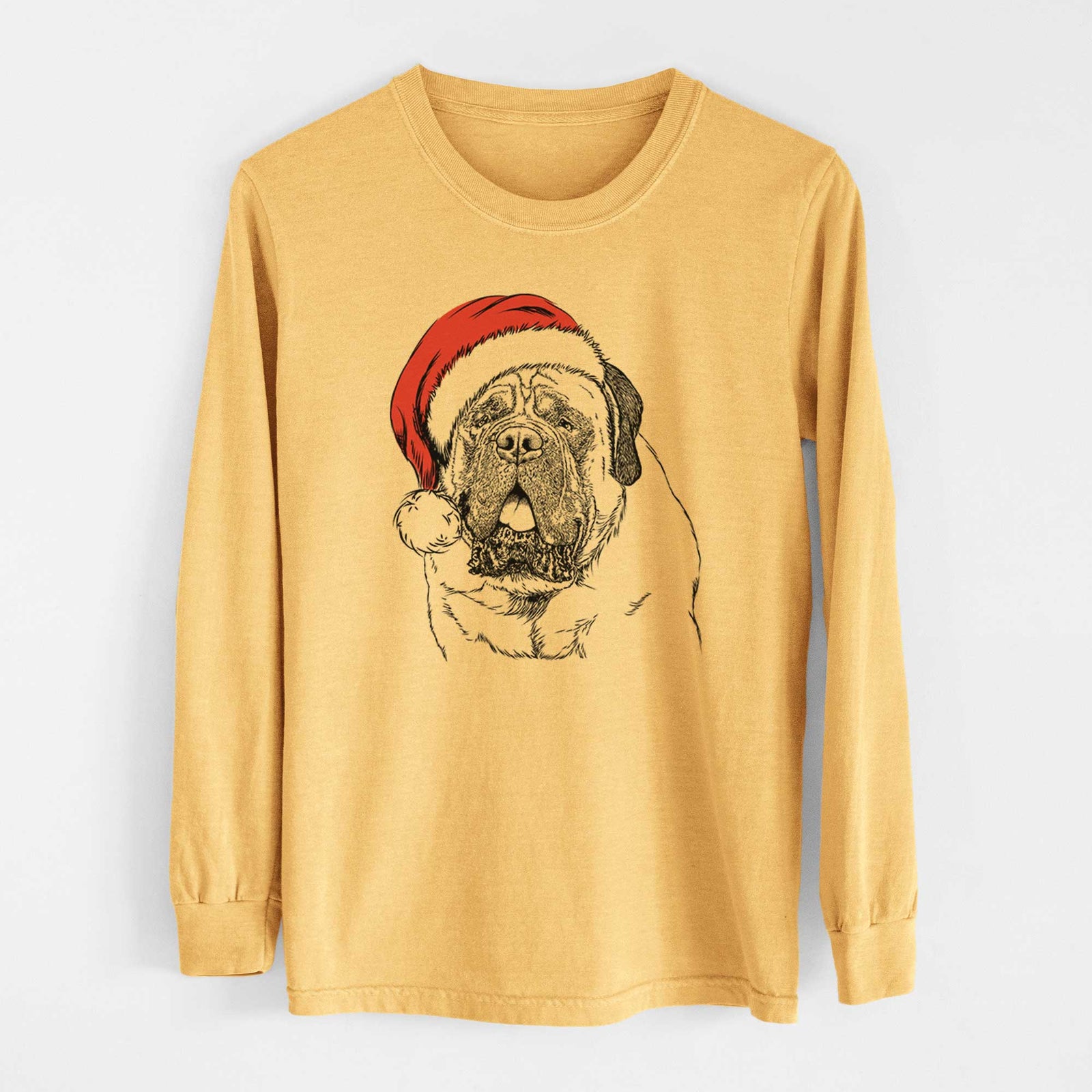 Santa Jed the English Mastiff - Heavyweight 100% Cotton Long Sleeve