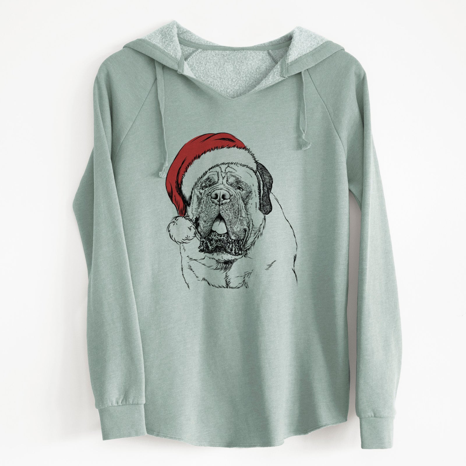 Santa Jed the English Mastiff - Cali Wave Hooded Sweatshirt