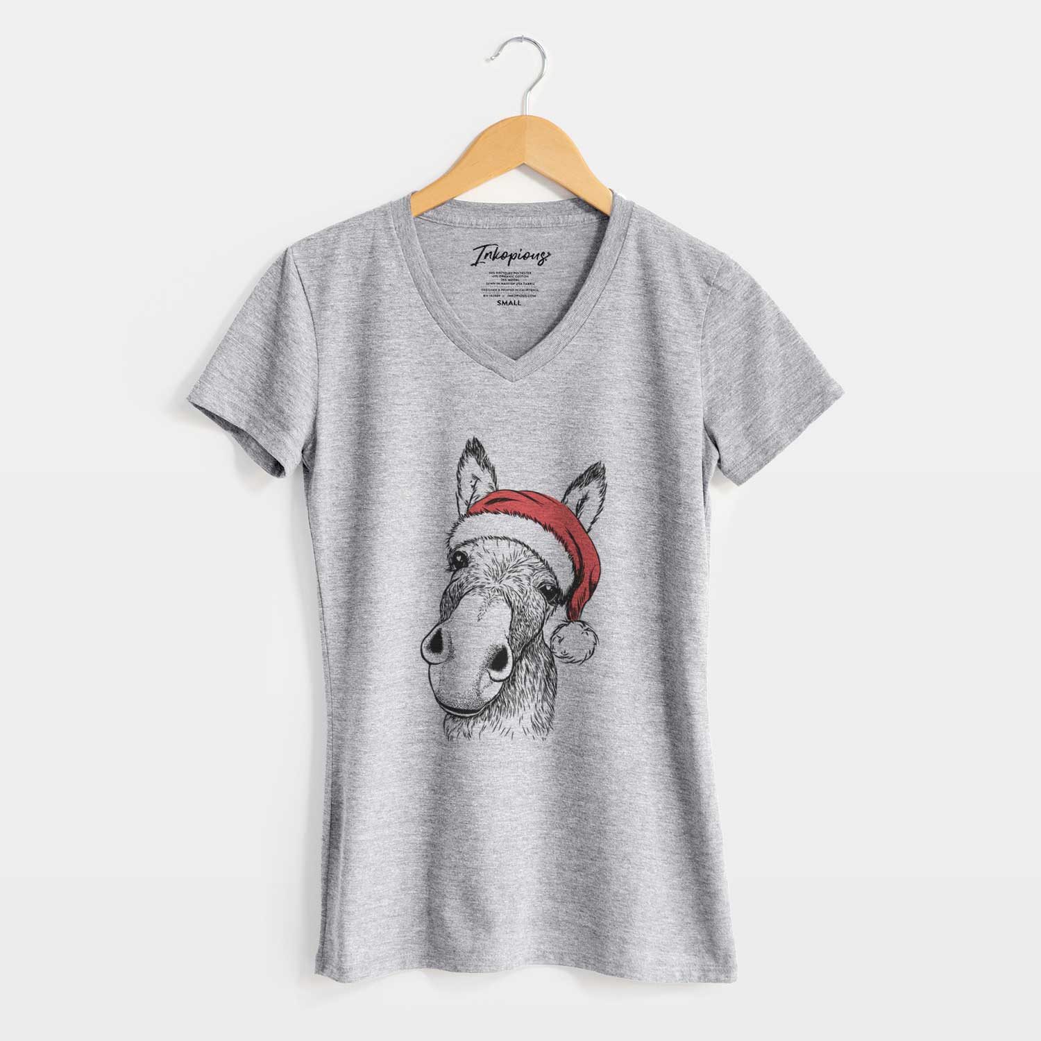 Santa Jenny the Donkey - Women's V-neck Shirt