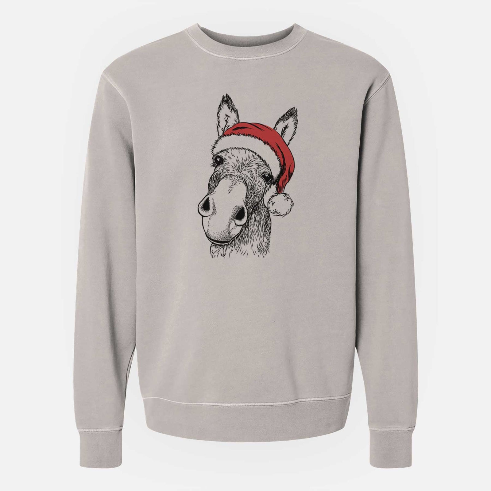 Santa Jenny the Donkey - Unisex Pigment Dyed Crew Sweatshirt