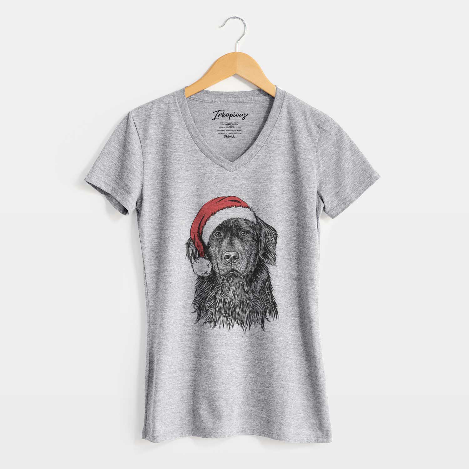 Santa Jinx the Newfoundland - Women's V-neck Shirt