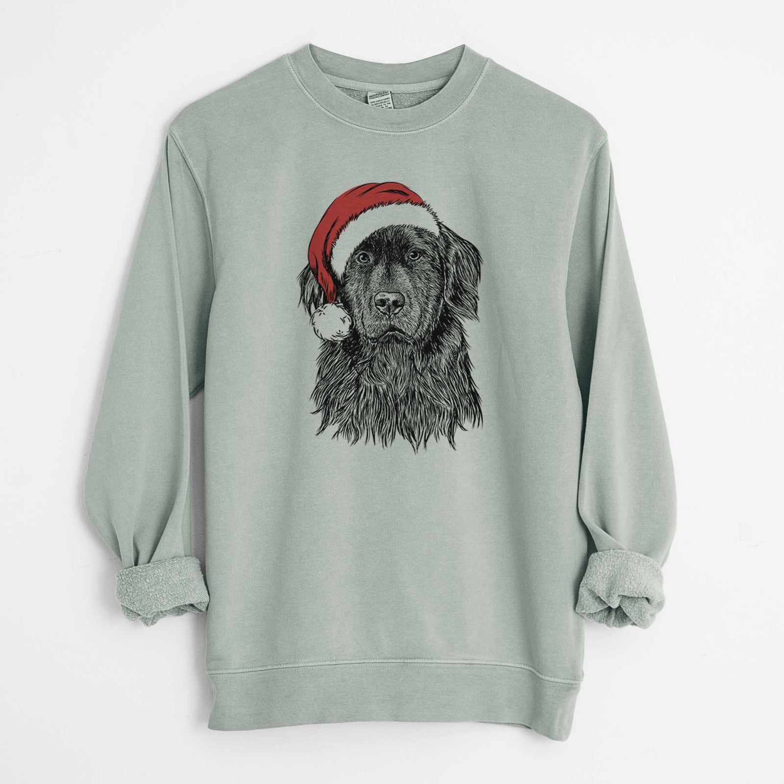 Santa Jinx the Newfoundland - Unisex Pigment Dyed Crew Sweatshirt