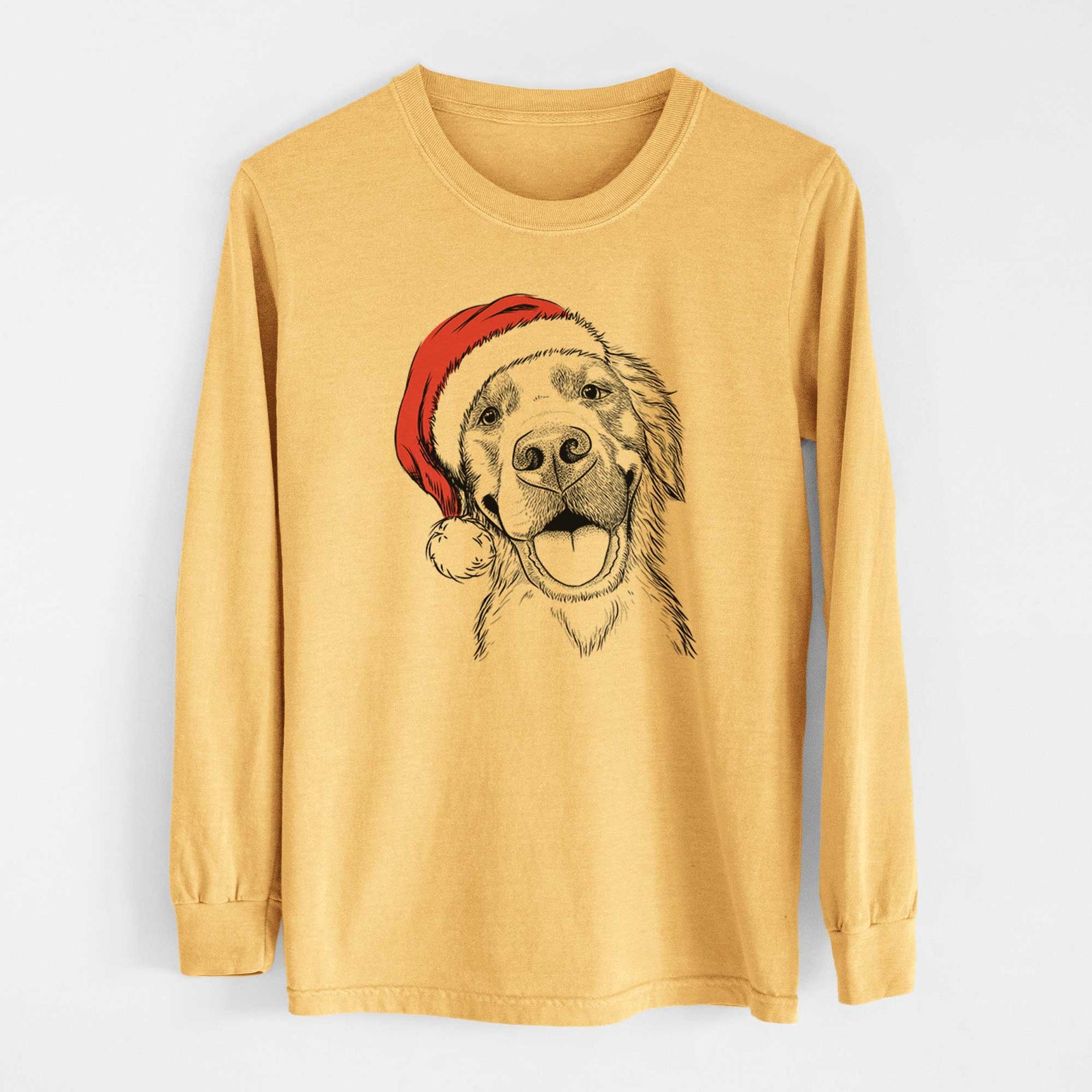 Santa Jordy the Golden Retriever - Heavyweight 100% Cotton Long Sleeve