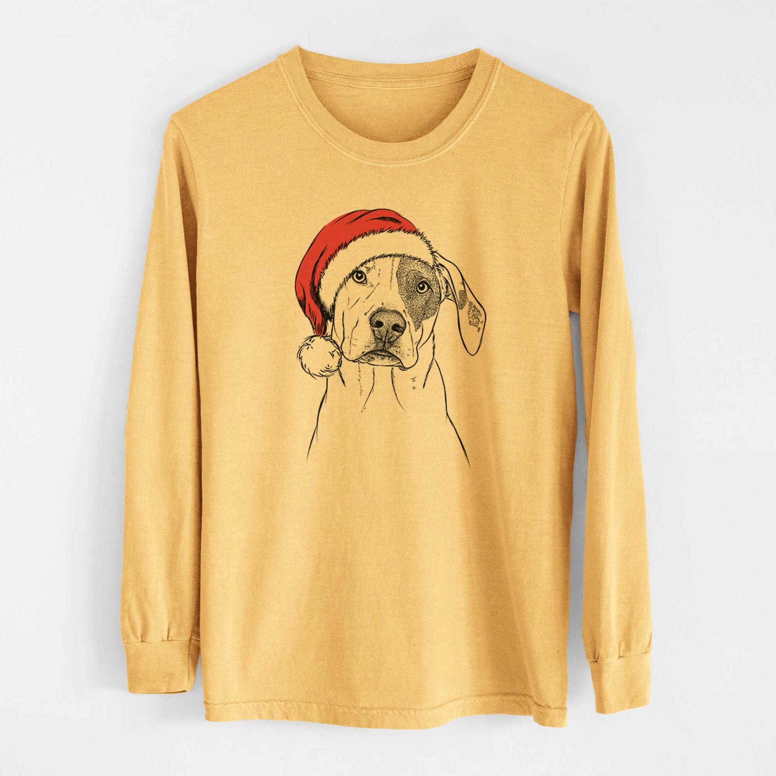 Santa Julio the Dogo Argentino Mix - Heavyweight 100% Cotton Long Sleeve