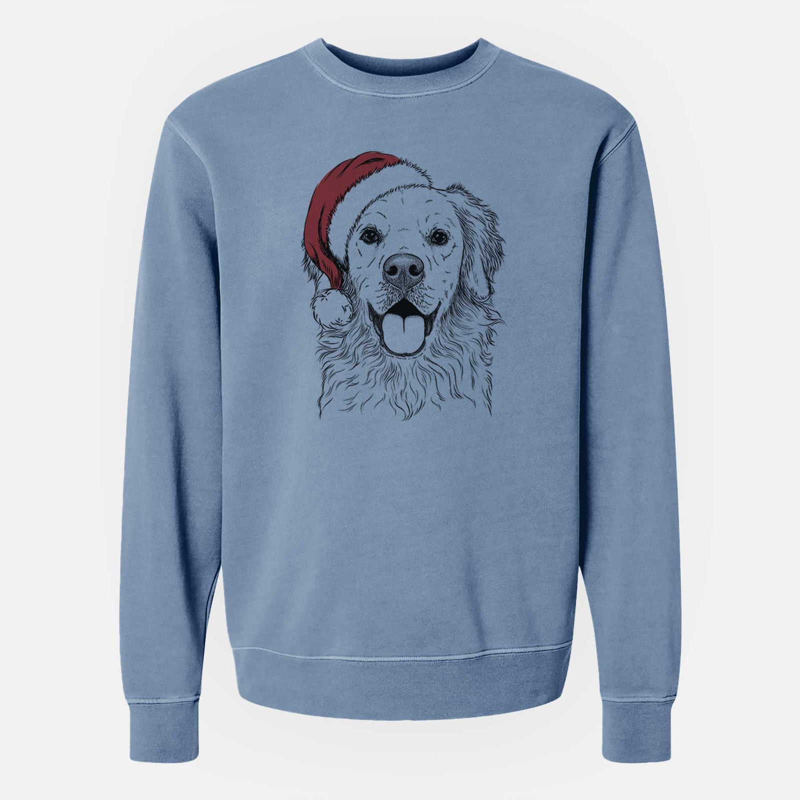 Santa Juniper the Golden Retriever - Unisex Pigment Dyed Crew Sweatshirt