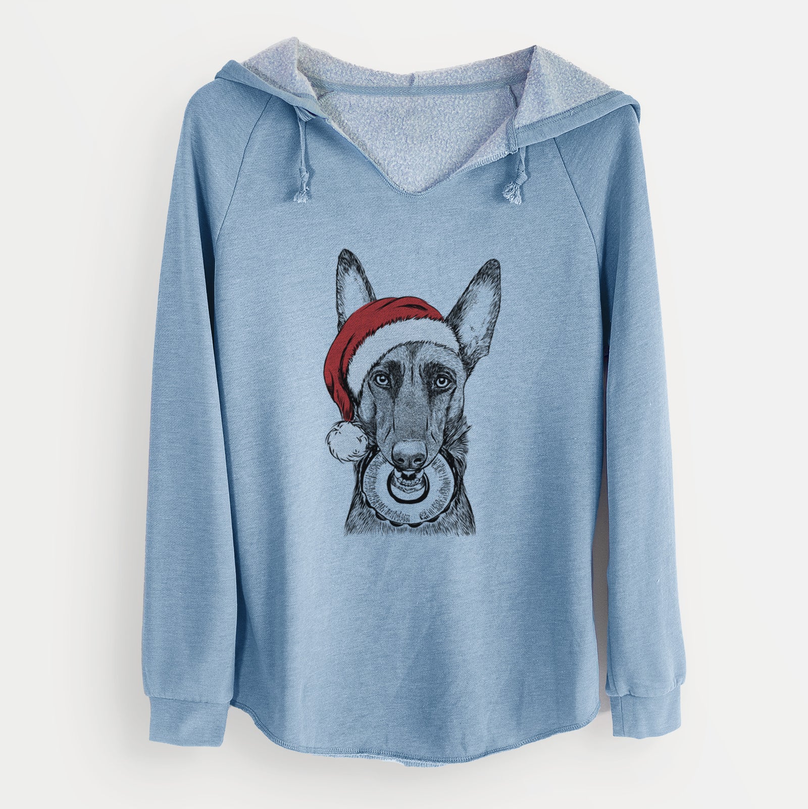 Santa Juno the Belgian Malinois - Cali Wave Hooded Sweatshirt