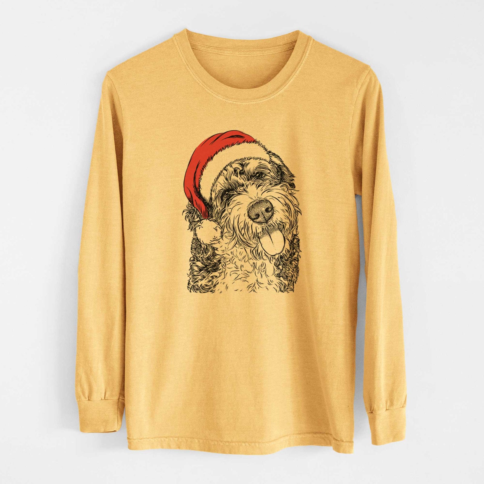 Santa Kaci the Bernedoodle - Heavyweight 100% Cotton Long Sleeve