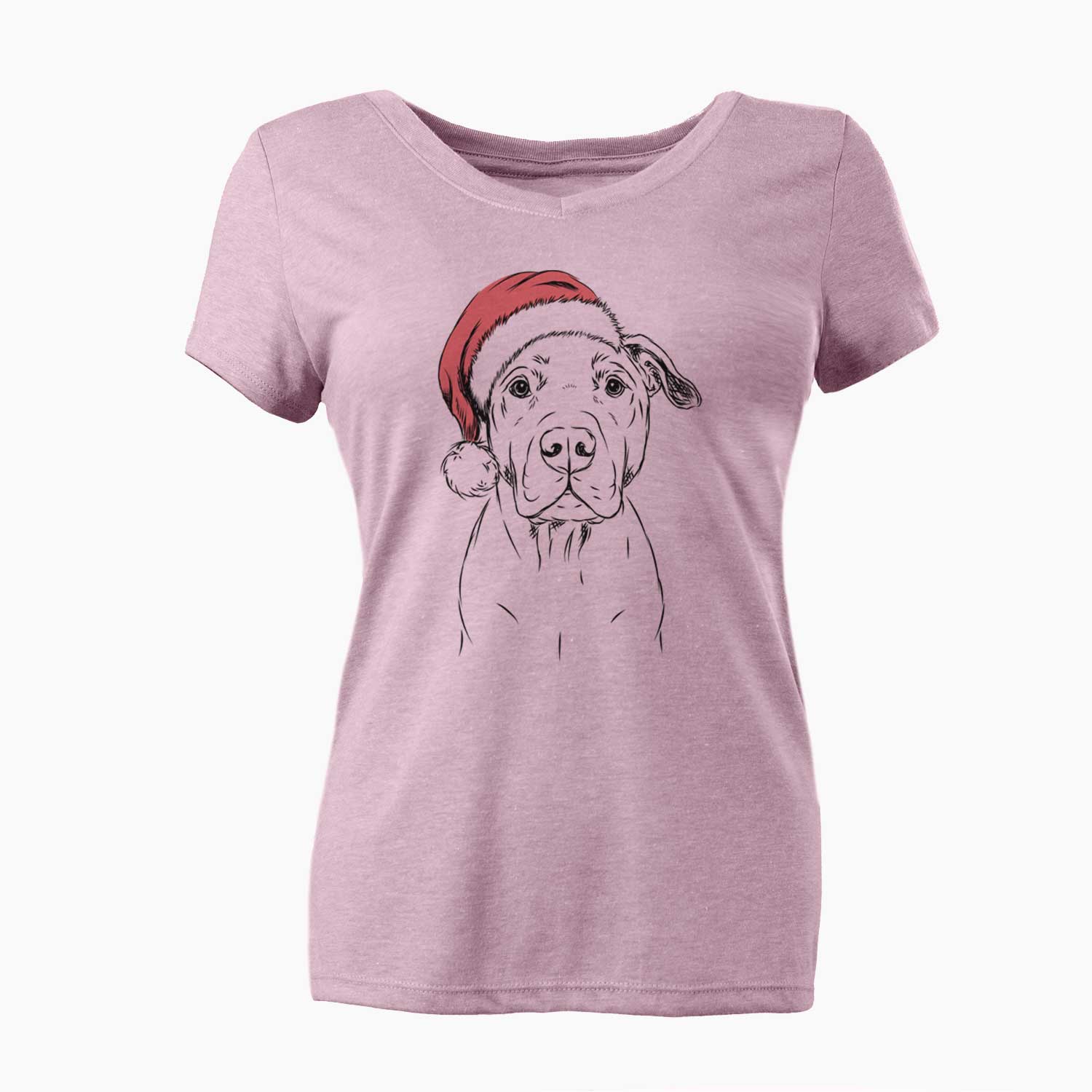 Santa Kadin the Pitbull - Women's V-neck Shirt