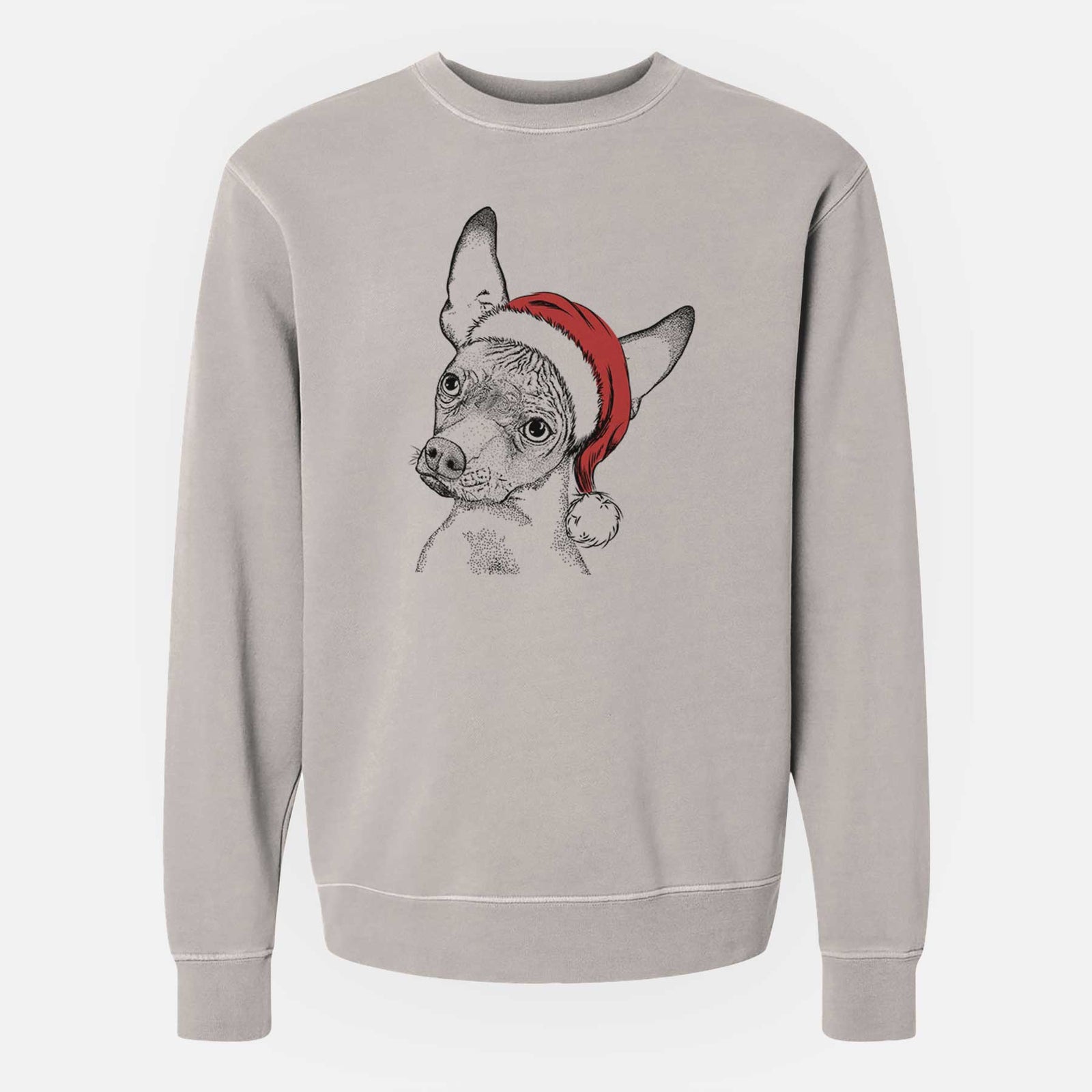 Santa Kahlo the Xoloitzcuintli - Unisex Pigment Dyed Crew Sweatshirt