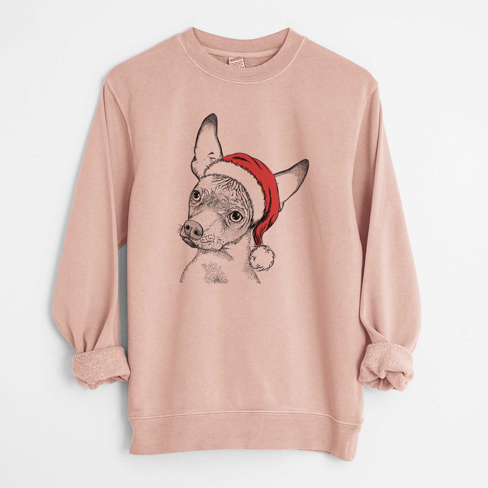 Santa Kahlo the Xoloitzcuintli - Unisex Pigment Dyed Crew Sweatshirt