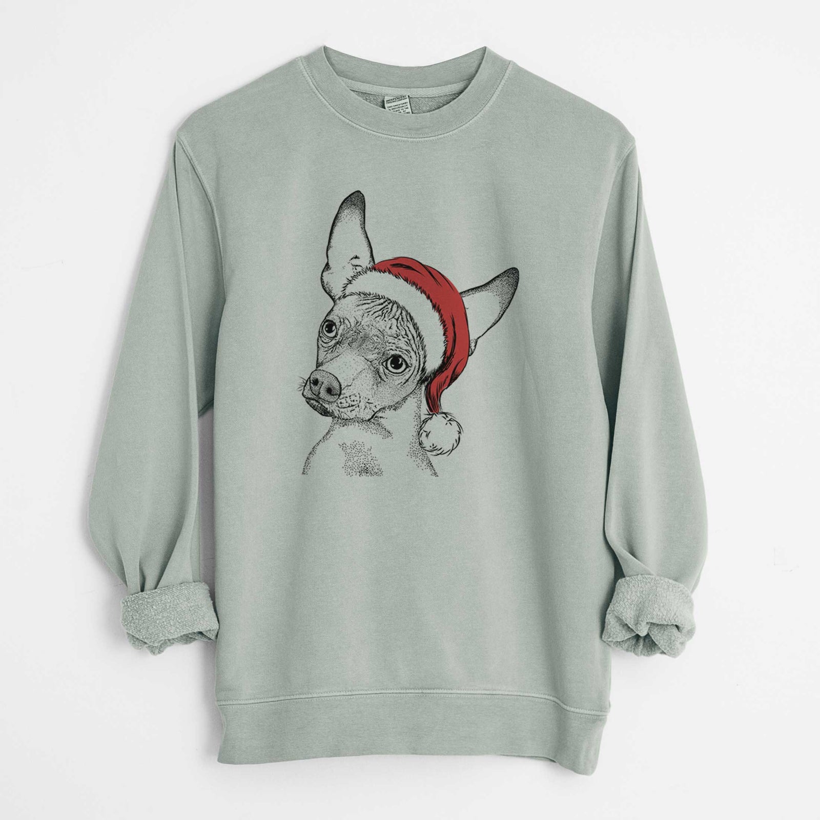 Santa Kahlo the Xoloitzcuintli - Unisex Pigment Dyed Crew Sweatshirt