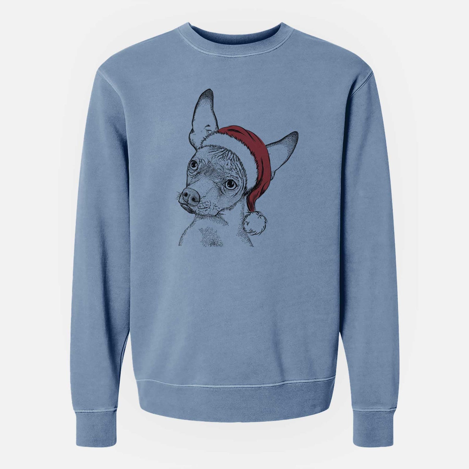 Santa Kahlo the Xoloitzcuintli - Unisex Pigment Dyed Crew Sweatshirt