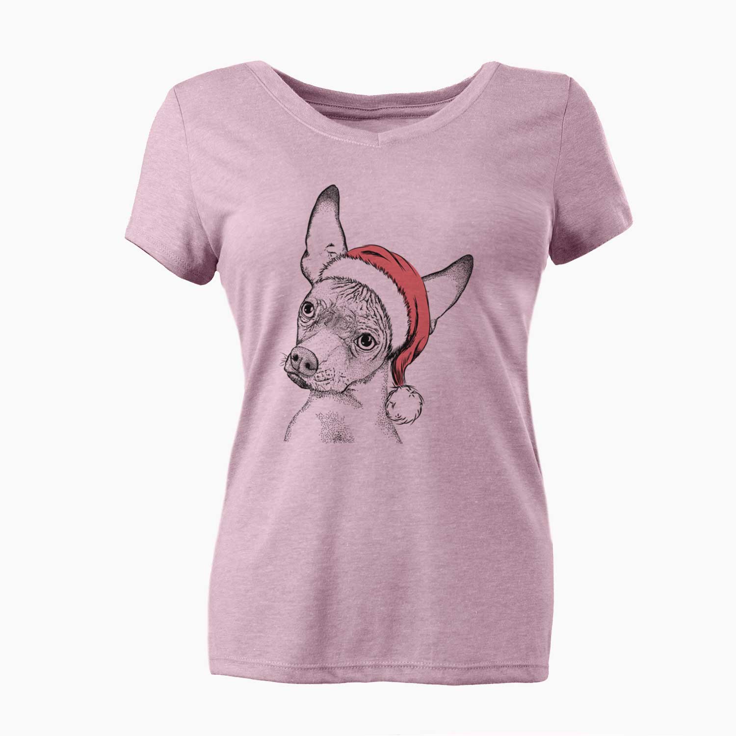 Santa Kahlo the Xoloitzcuintli - Women's V-neck Shirt