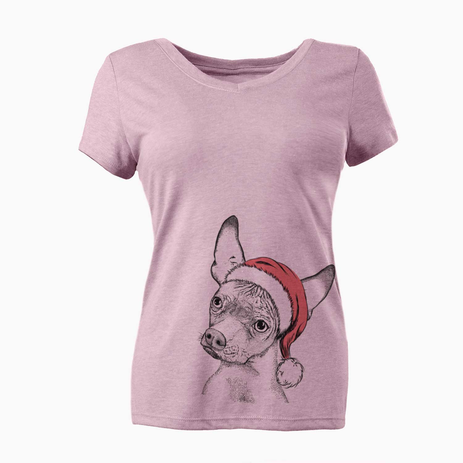 Santa Kahlo the Xoloitzcuintli - Women's V-neck Shirt