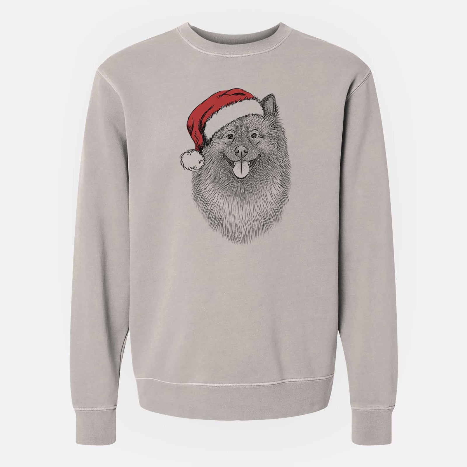 Santa Kai the Keeshond - Unisex Pigment Dyed Crew Sweatshirt