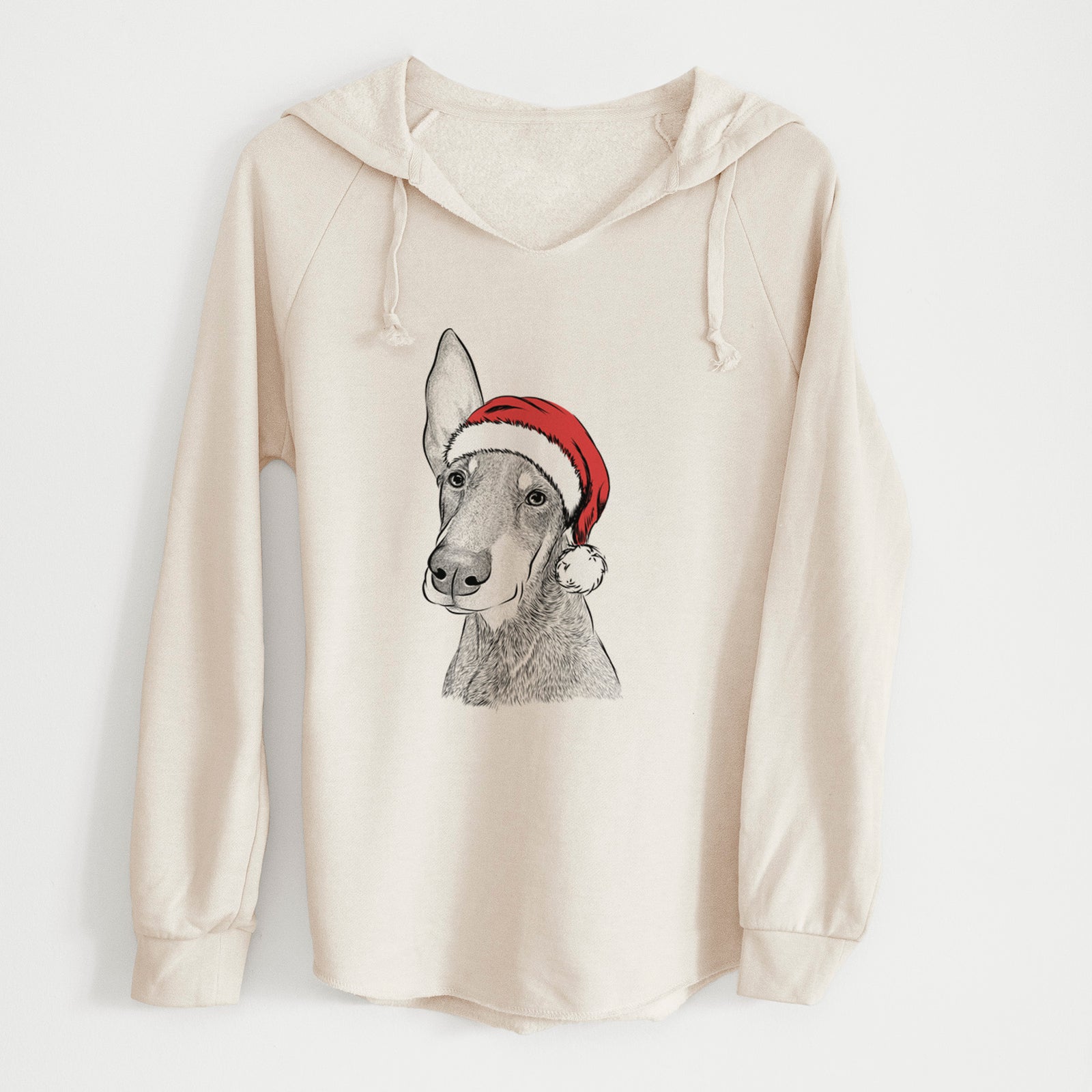 Santa Kain the Doberman Pinscher - Cali Wave Hooded Sweatshirt