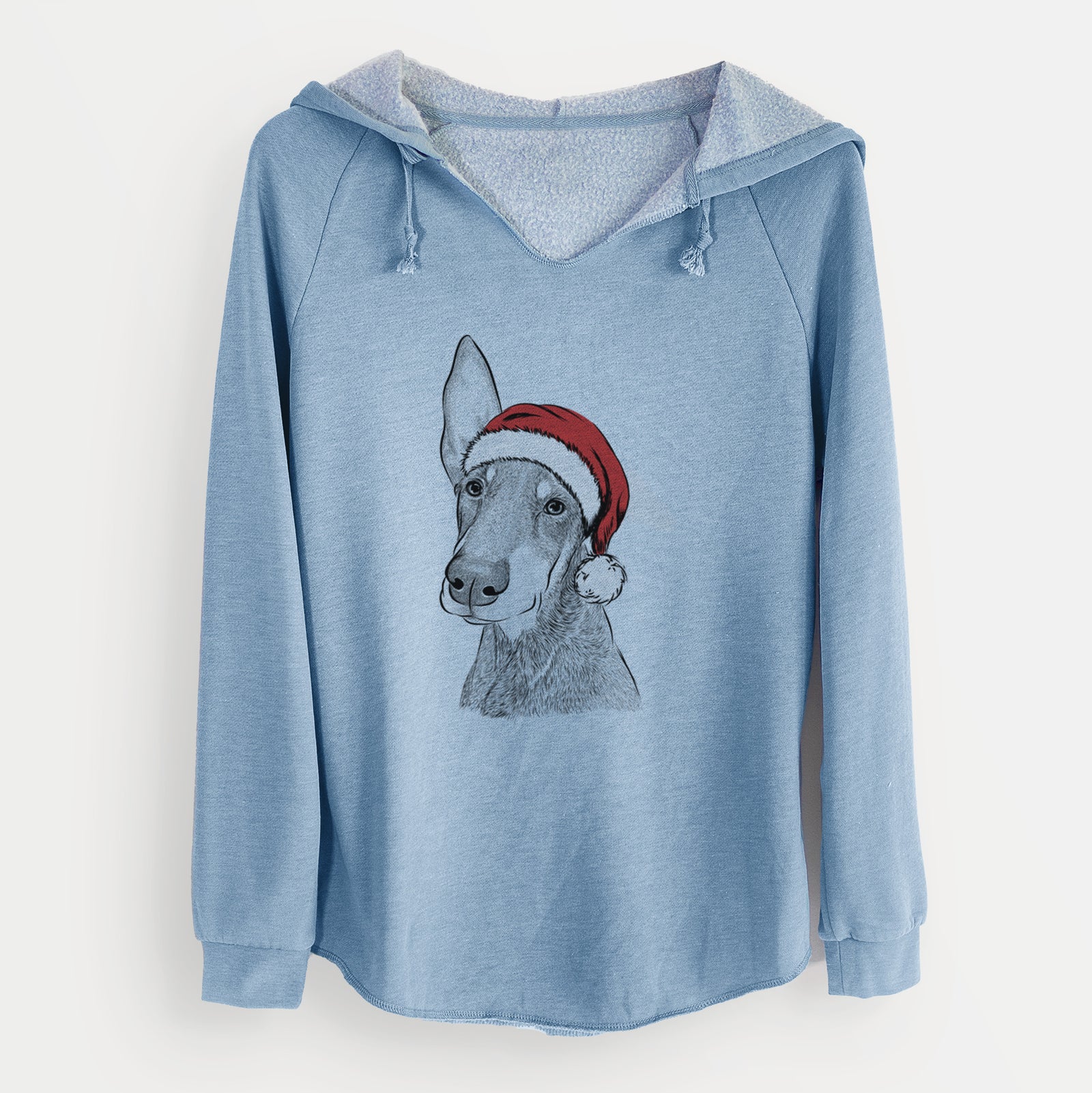 Santa Kain the Doberman Pinscher - Cali Wave Hooded Sweatshirt