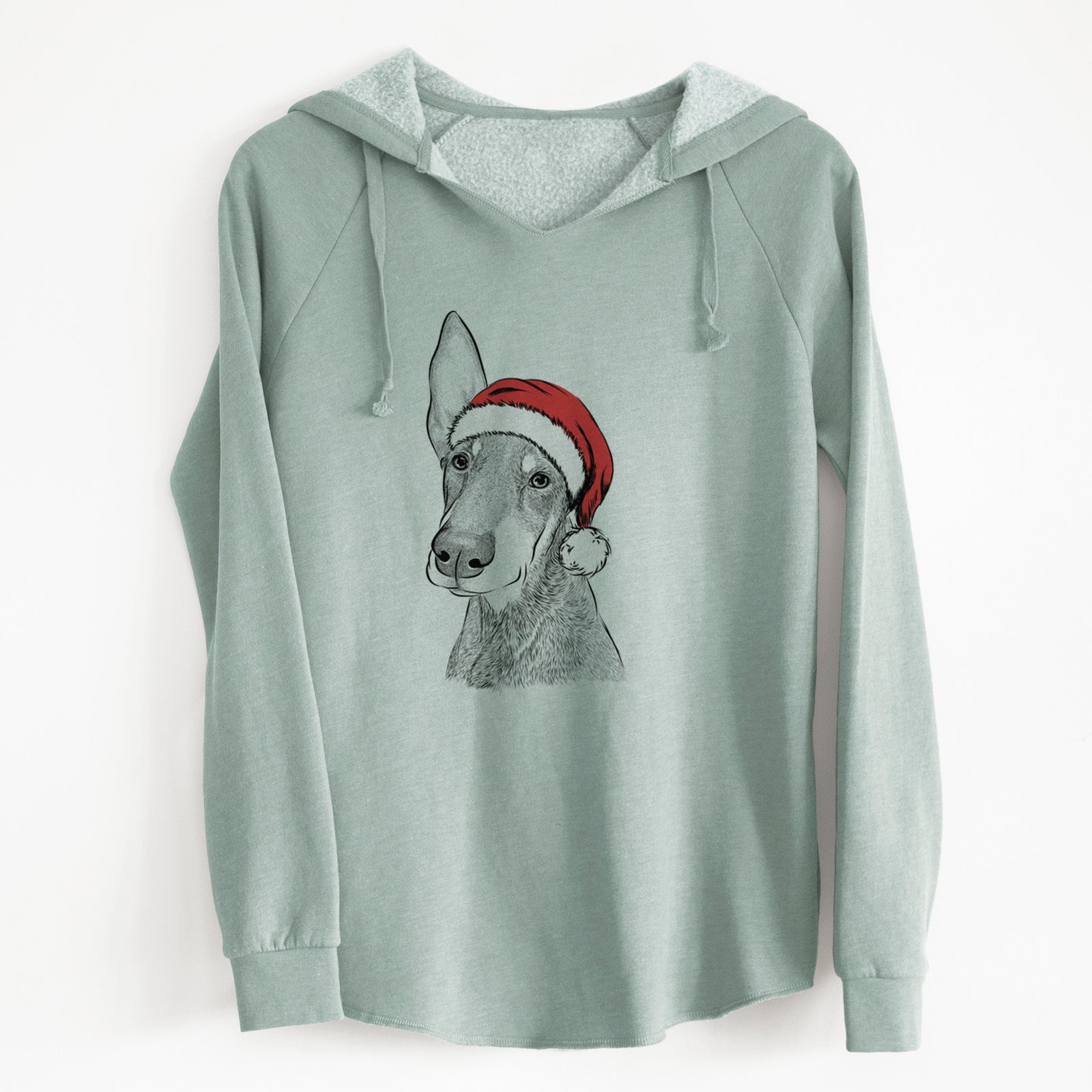 Santa Kain the Doberman Pinscher - Cali Wave Hooded Sweatshirt