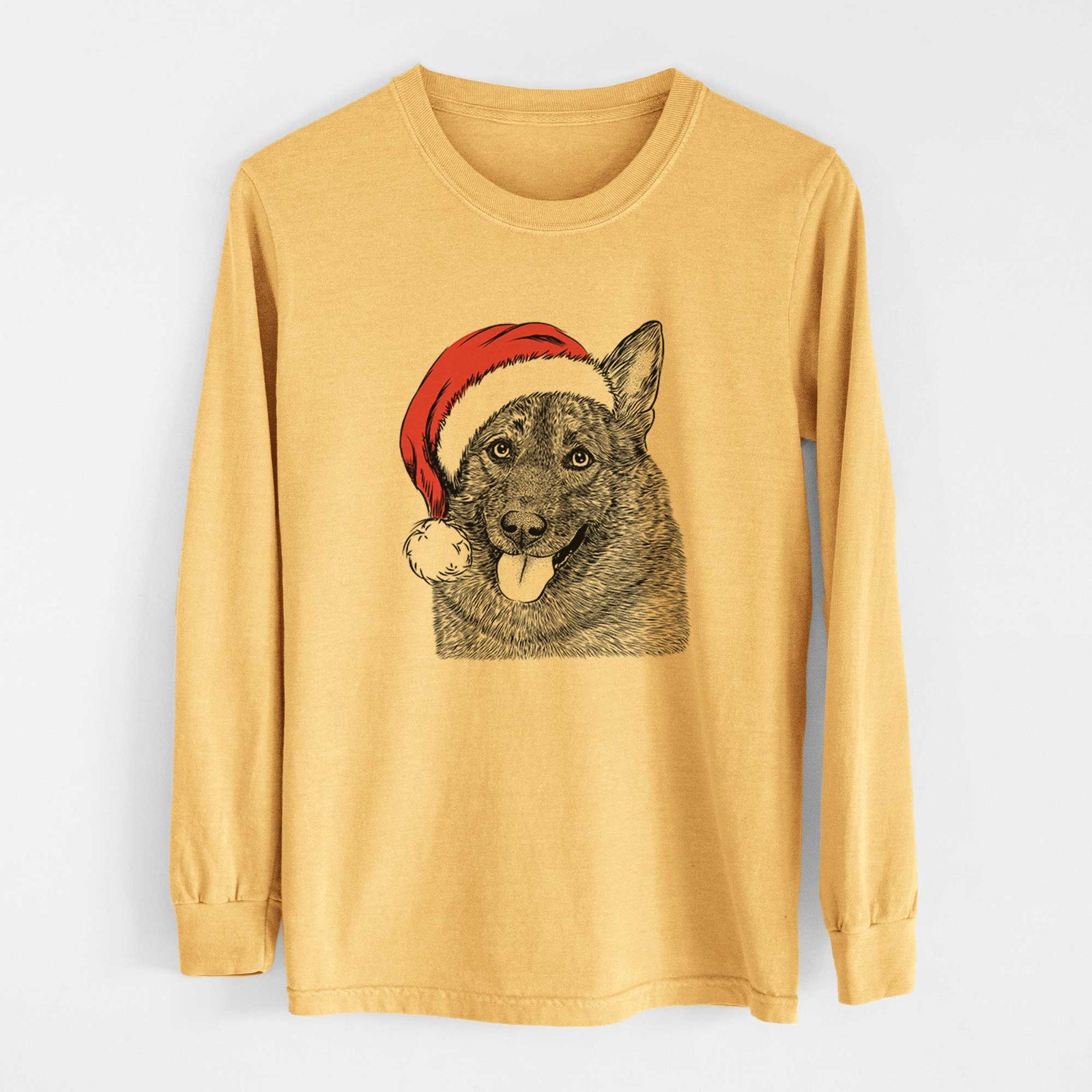Santa Kasia the Norwegian Elkhound - Heavyweight 100% Cotton Long Sleeve