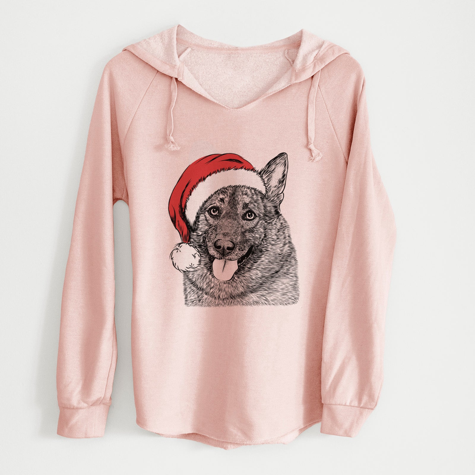 Santa Kasia the Norwegian Elkhound - Cali Wave Hooded Sweatshirt