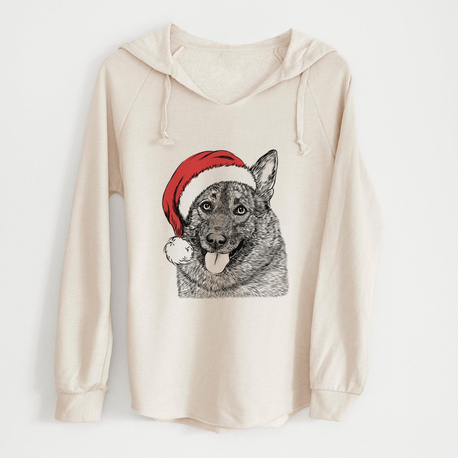 Santa Kasia the Norwegian Elkhound - Cali Wave Hooded Sweatshirt