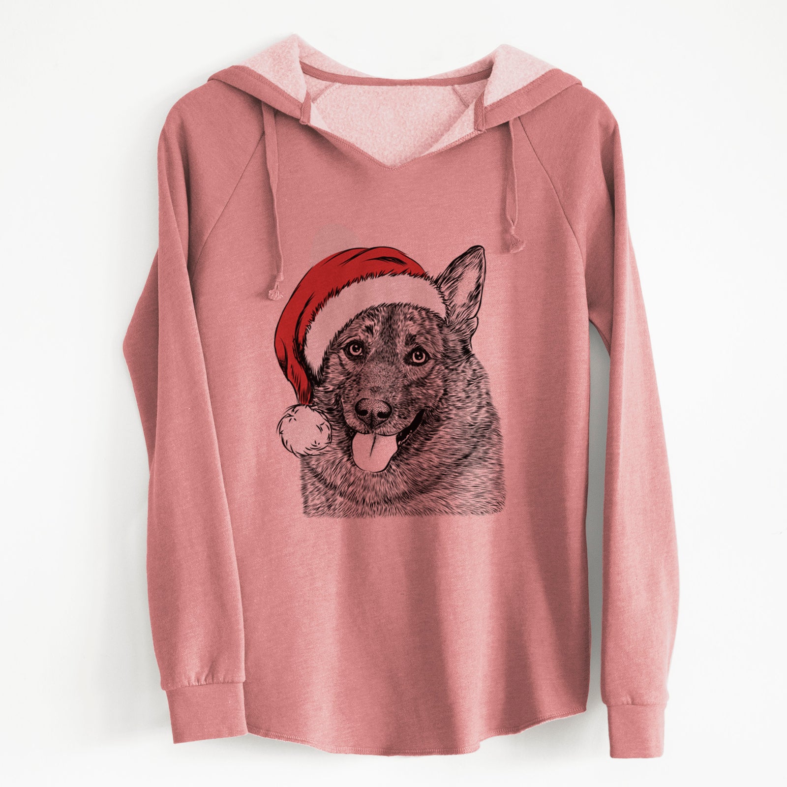 Santa Kasia the Norwegian Elkhound - Cali Wave Hooded Sweatshirt