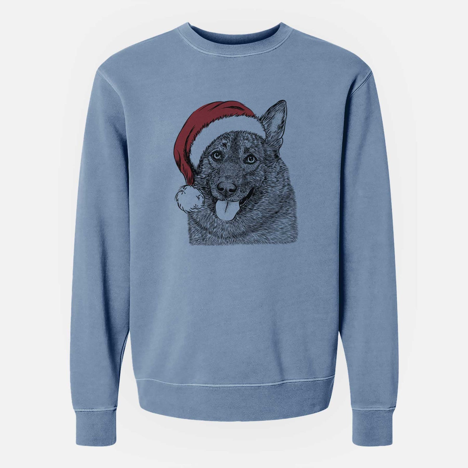 Santa Kasia the Norwegian Elkhound - Unisex Pigment Dyed Crew Sweatshirt