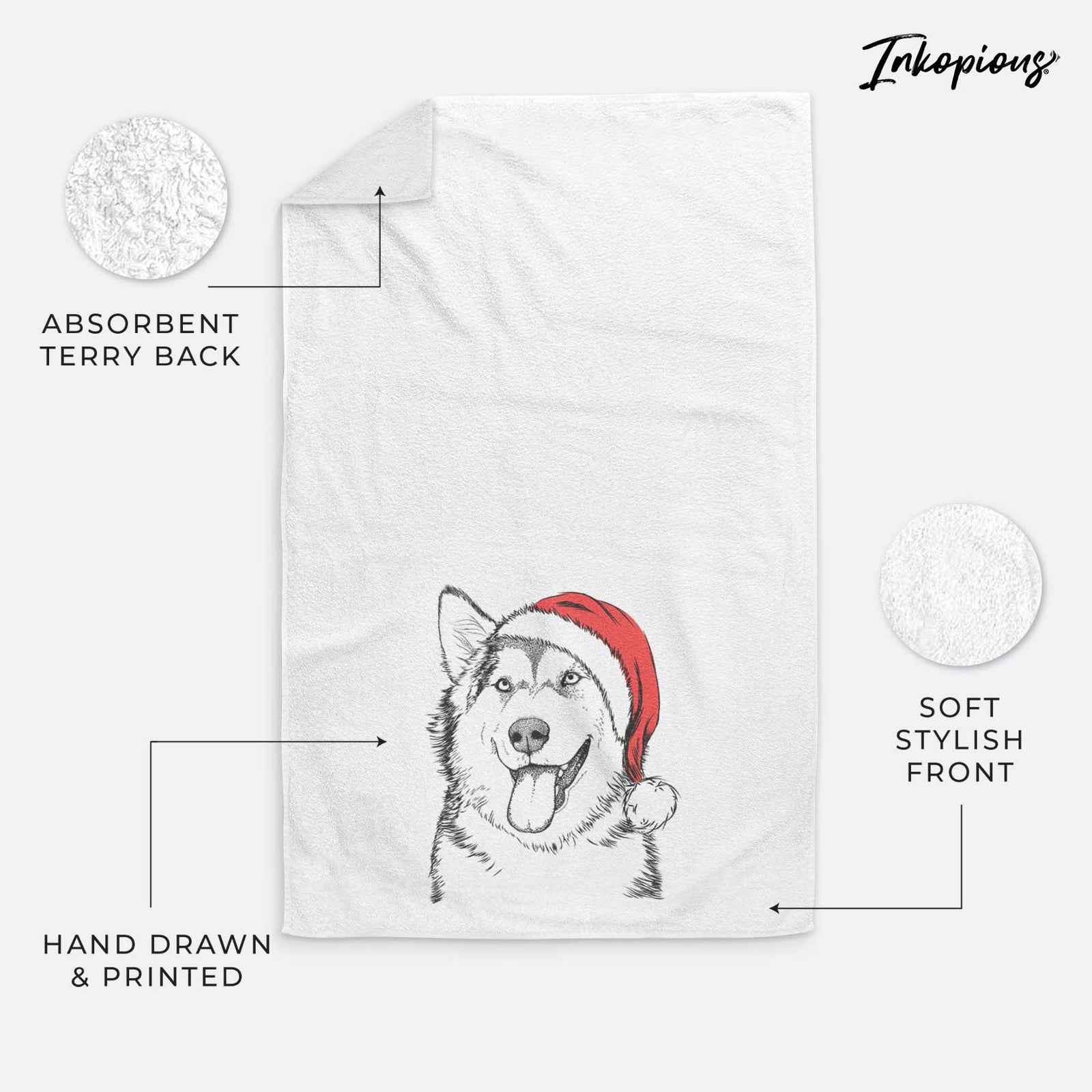 Kaskae the Alaskan Malamute Decorative Hand Towel