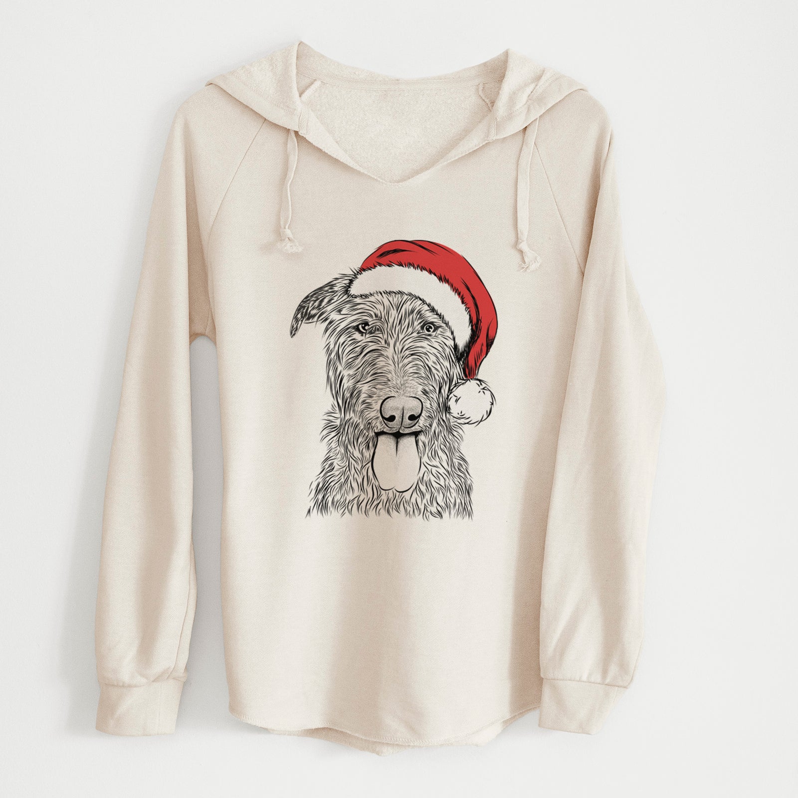Santa Keeva the Irish Wolfhound - Cali Wave Hooded Sweatshirt