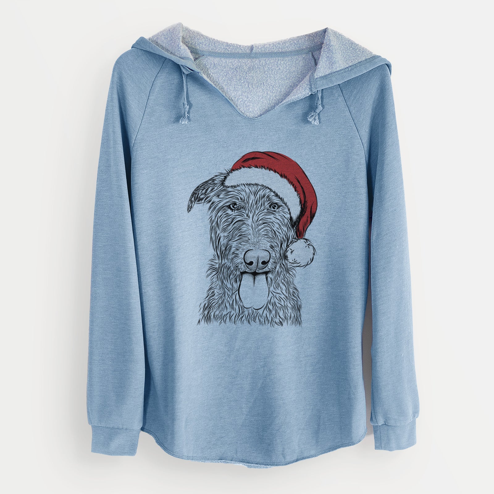 Santa Keeva the Irish Wolfhound - Cali Wave Hooded Sweatshirt