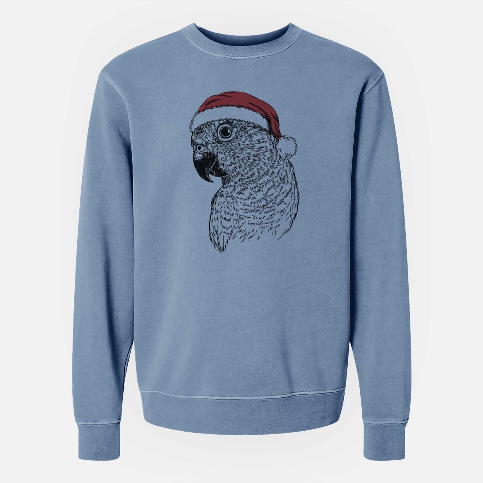 Santa Kelly the Conure - Unisex Pigment Dyed Crew Sweatshirt