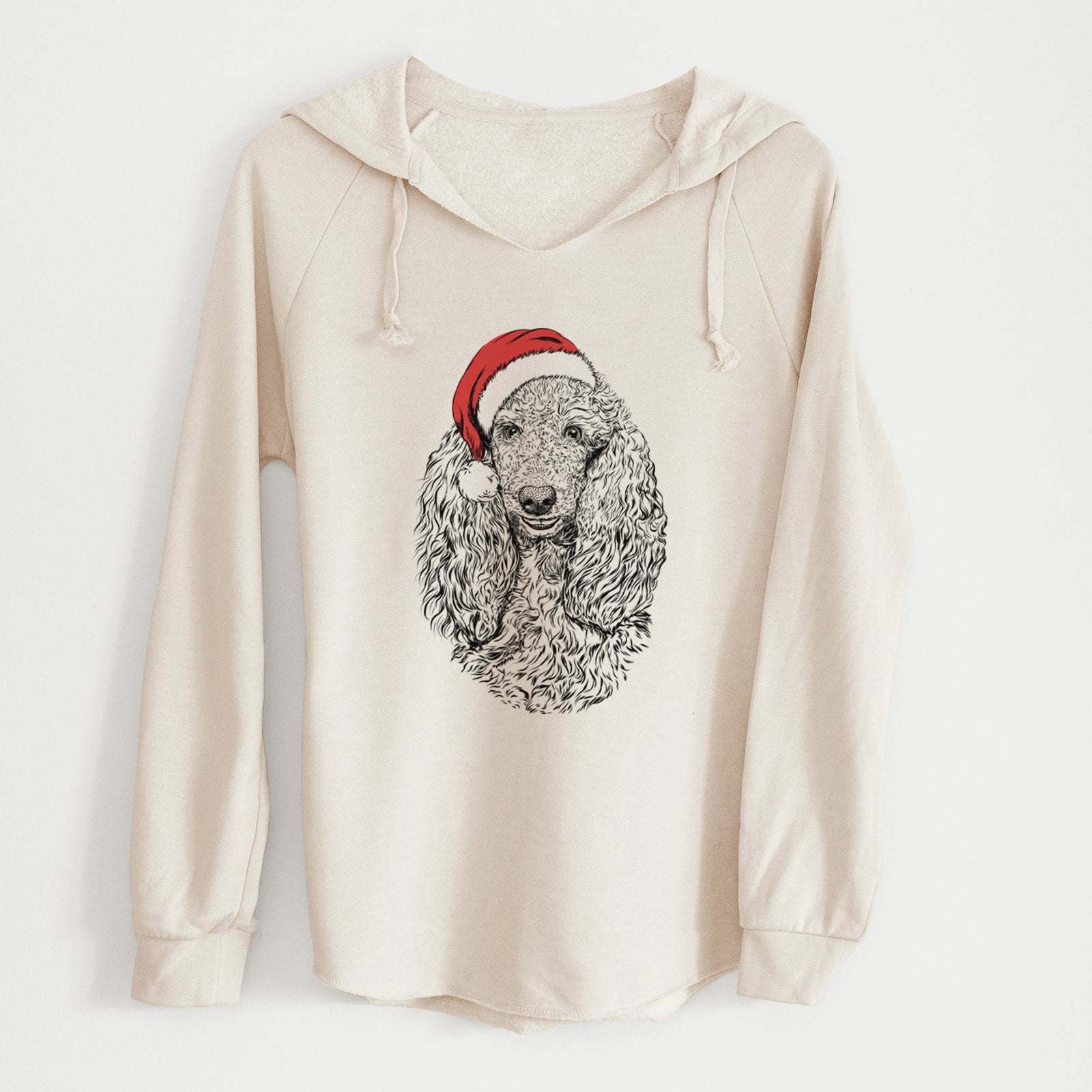 Santa Kenna the Standard Poodle - Cali Wave Hooded Sweatshirt