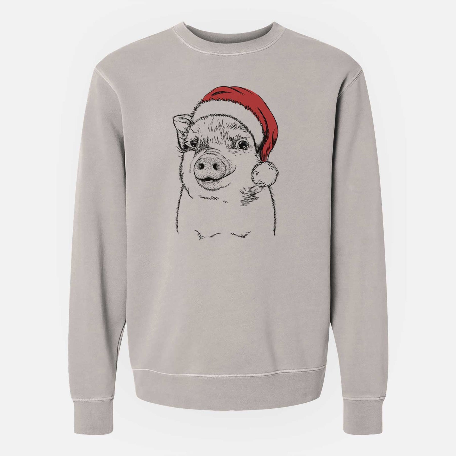 Santa Kevin the Spotted Pig - Unisex Pigment Dyed Crew Sweatshirt