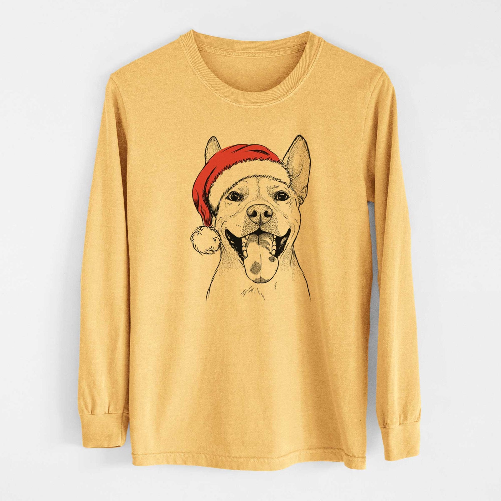 Santa Khaleesi the Carolina Dog - Heavyweight 100% Cotton Long Sleeve