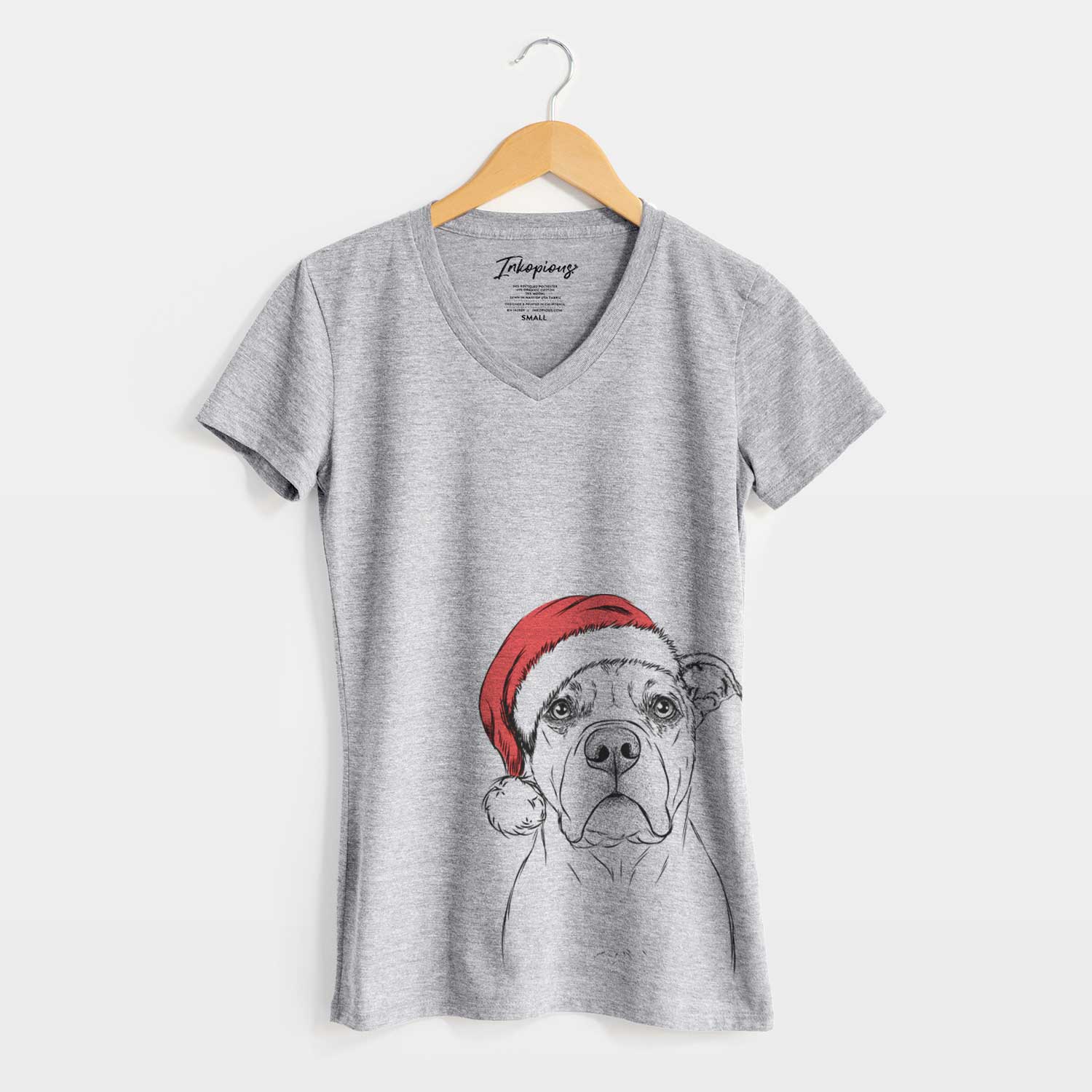 Santa KiaOra the Pitbull Mix - Women's V-neck Shirt