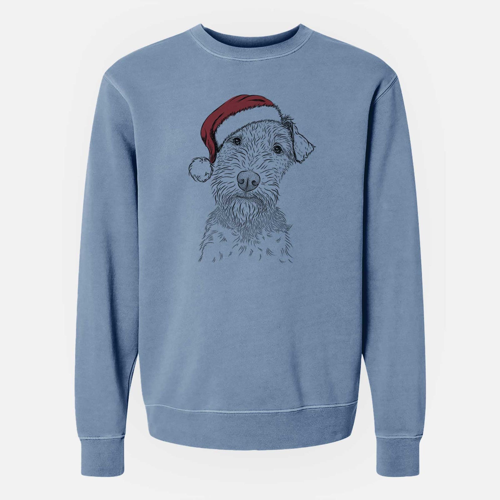 Santa Kiara the Welsh Terrier - Unisex Pigment Dyed Crew Sweatshirt