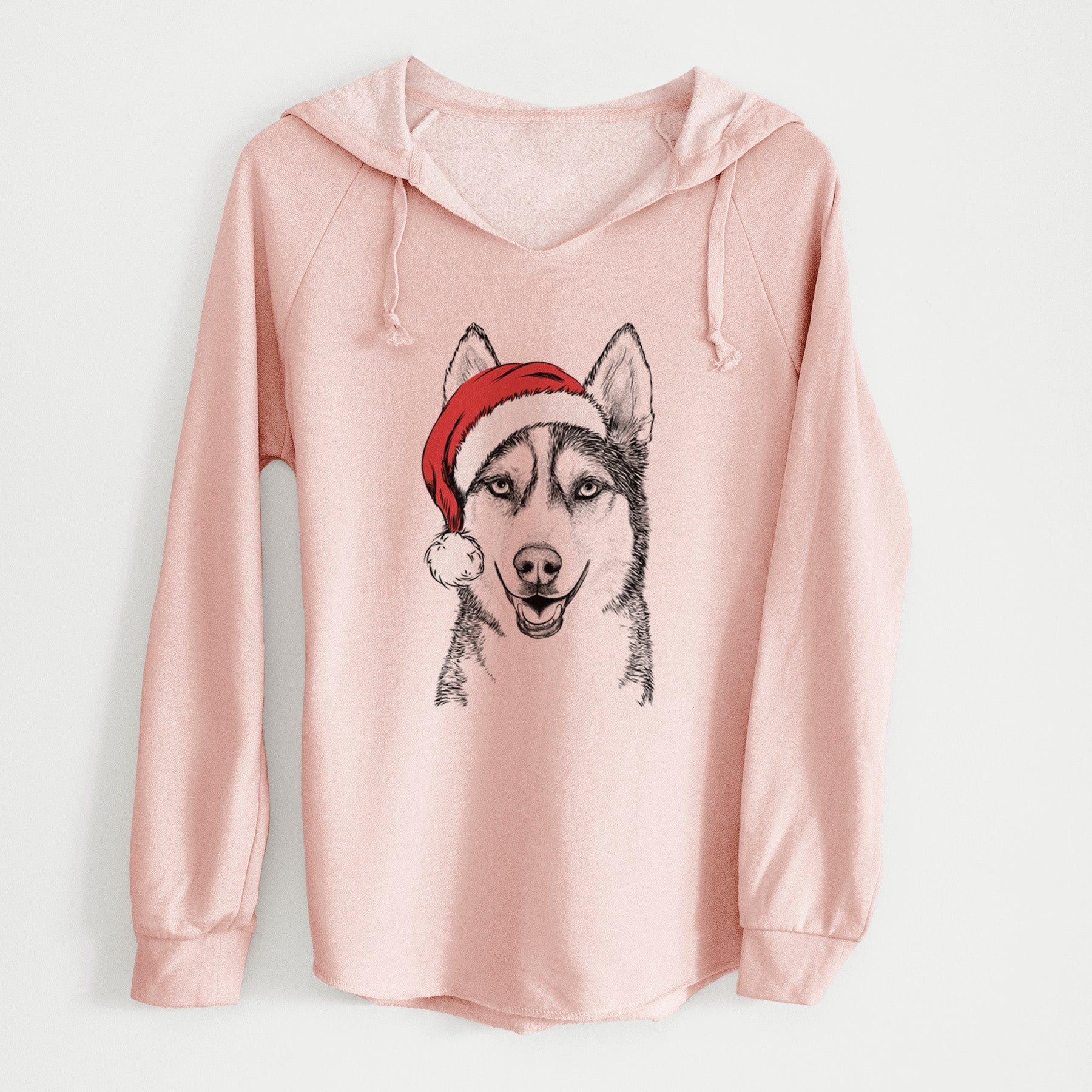 Santa Kira the Siberian Husky - Cali Wave Hooded Sweatshirt – Inkopious