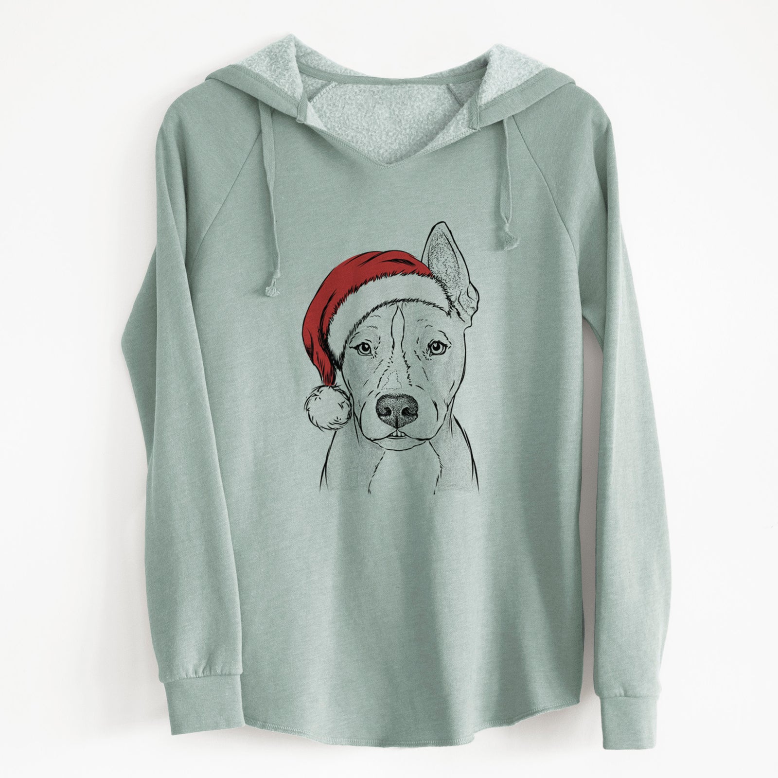 Santa Kisses the Pitbull - Cali Wave Hooded Sweatshirt