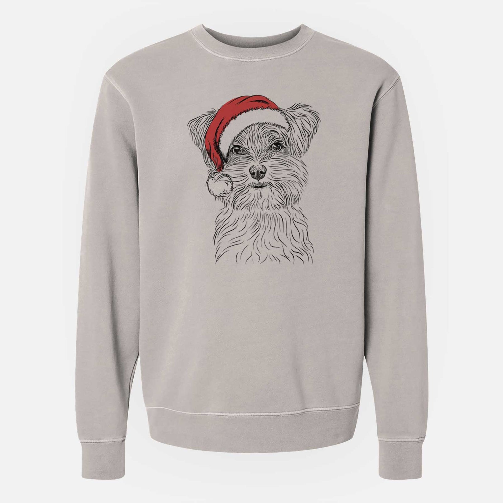 Santa Kiwi the Morkie - Unisex Pigment Dyed Crew Sweatshirt