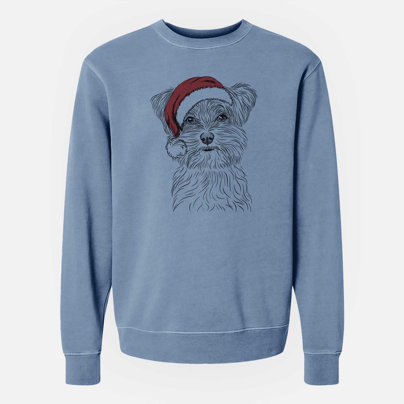 Santa Kiwi the Morkie - Unisex Pigment Dyed Crew Sweatshirt