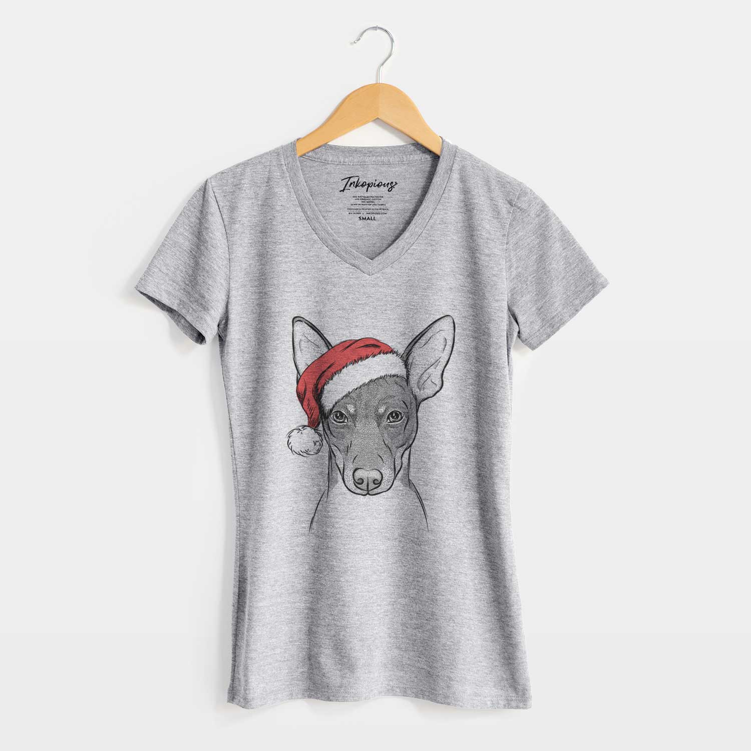 Santa Knox the Rat Terrier - Women's V-neck Shirt