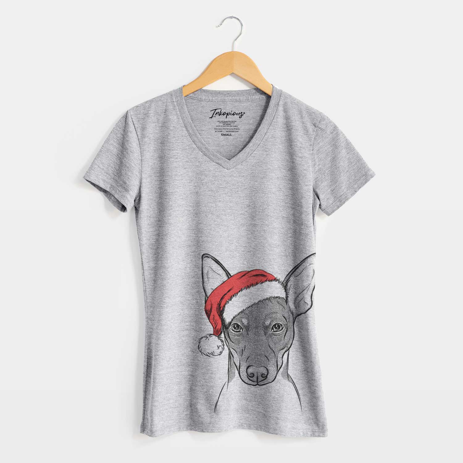 Santa Knox the Rat Terrier - Women's V-neck Shirt