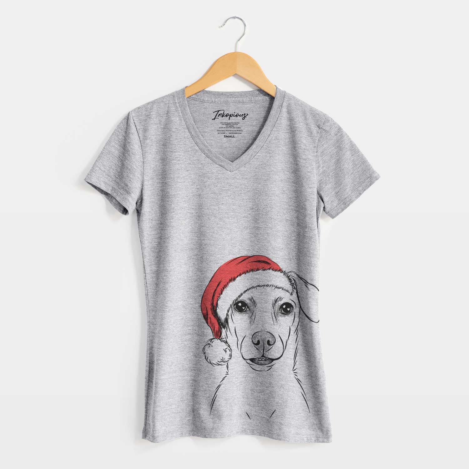 Santa Koa the Jack Russell Terrier - Women's V-neck Shirt