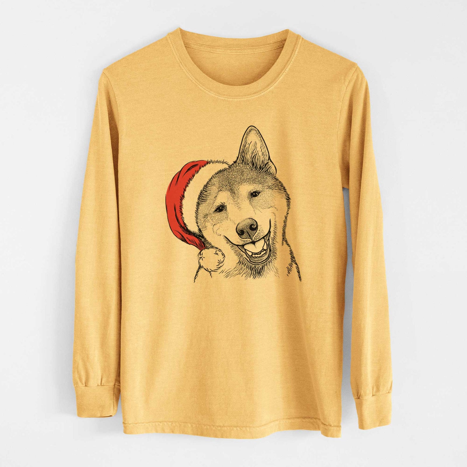 Santa Koby the Shiba Inu - Heavyweight 100% Cotton Long Sleeve