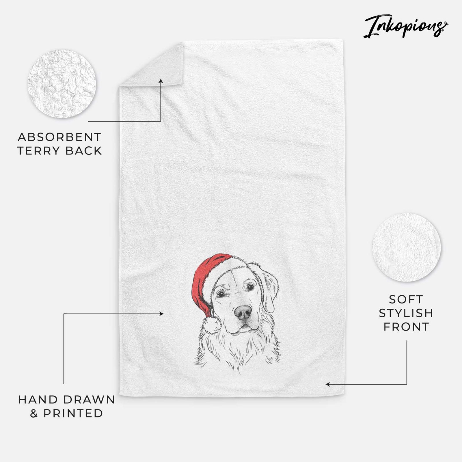 Kula the Golden Retriever Decorative Hand Towel