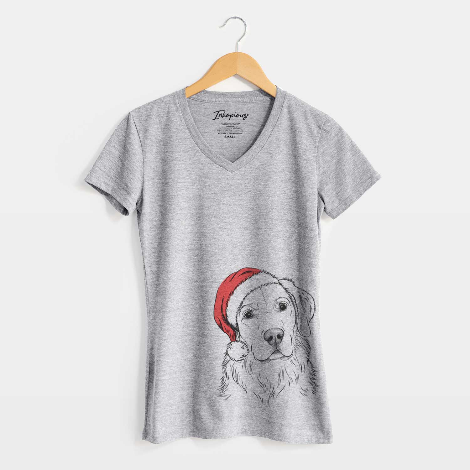 Santa Kula the Golden Retriever - Women's V-neck Shirt