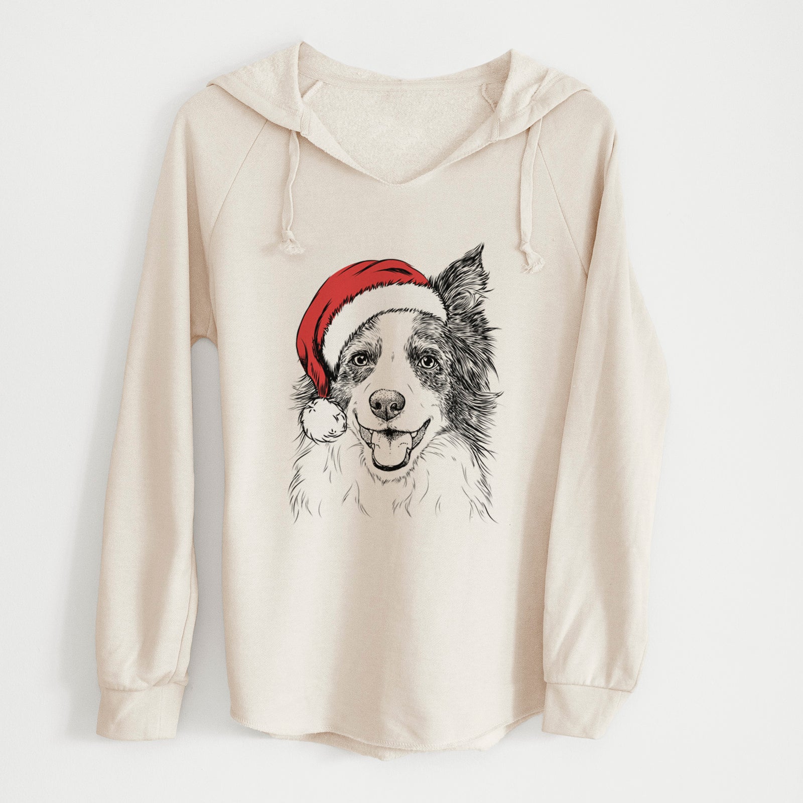 Santa Kylee the Border Collie - Cali Wave Hooded Sweatshirt