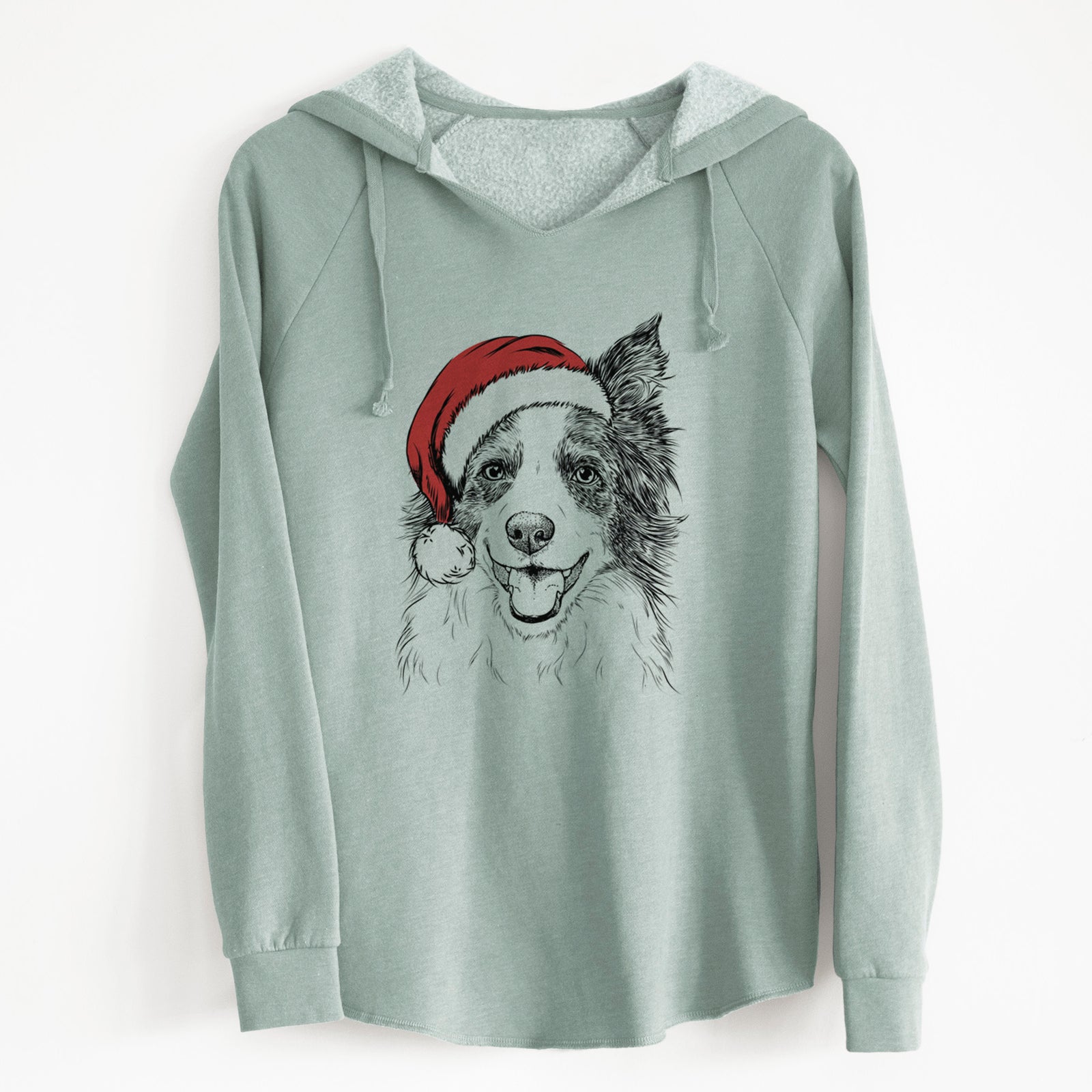 Santa Kylee the Border Collie - Cali Wave Hooded Sweatshirt